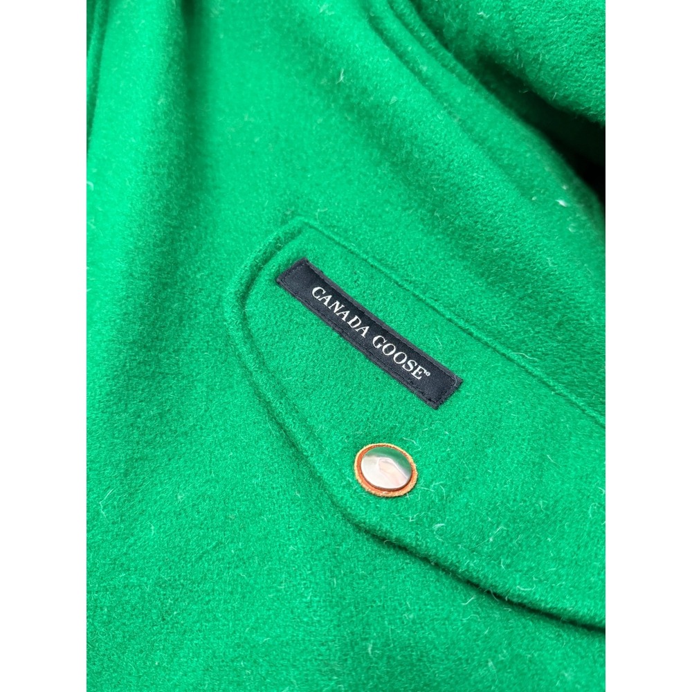 Canada Goose Chilliwack varsity Bomber Green Wool Down Fur Trim Jacket Mens Med - Picture 3 of 16